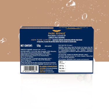 Park Avenue Premium Men’S Soap, Shea Butter+ Coconut Oil, 125G (Buy 3 Get 1)